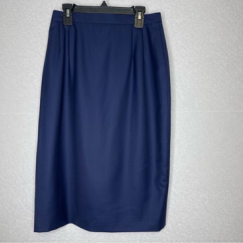 Louis feraud navy blue pencil skirt 10